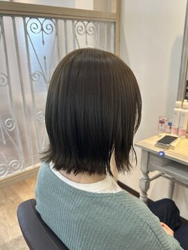 エルベ  茨大前店(elve) ブリーチなしダブルカラー × マットオリーブカラー