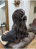 ハーフアップ×お団子