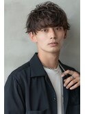 ツイストパーマ七三オールバックマッシュウルフスリークショート