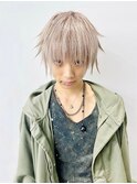 シャギーメンズカット×グレーベージュカラー