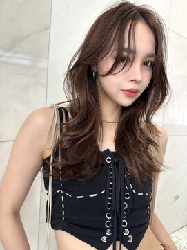 サイン 表参道(SIGN) 韓国ヘアーハッシュカットレイヤーカットグレージュブリーチ無し