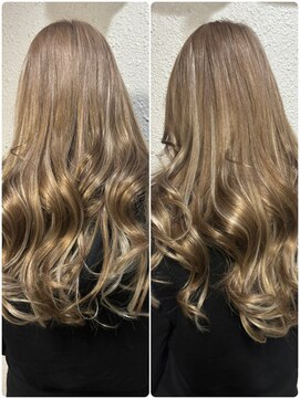 ディー エメ(D-aimer-) ハイライトたっぷりのミックスロングエクステ