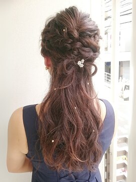 アンククロス 表参道(ANKH CROSS) 【お呼ばれアレンジ】ロングハーフ×りぼんヘア