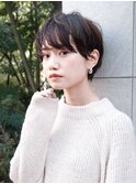 コンパクトマッシュ チョコブラウン 丸み 大人かわいい