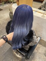 チャプター 問屋町(chapter)&nbsp;ケアブリーチラベンダーブルーカラー顔まわりレイヤーカット韓国