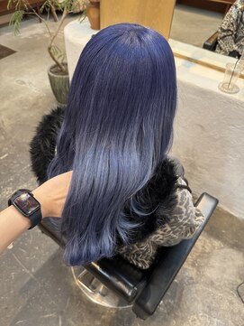 チャプター 問屋町(chapter) ケアブリーチラベンダーブルーカラー顔まわりレイヤーカット韓国