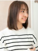 ヘーゼルブラウン艶感ストレート前下がりボブY北浦和20代30代