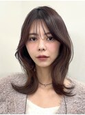 くびれミディアムレイヤーカットハッシュカット銀座外はね内巻き
