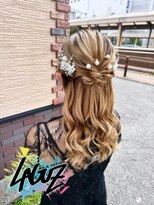 ラグズ 茅ヶ崎(LAGUZ)&nbsp;【ヘアセット】エアリーハーフアップ × パールアクセント