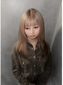ハイトーンミルクティー×ブラウン　裾カラー♪