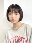 ナチュラルボブミニボブ前下がりボブ黒髪ショートボブ20代30代