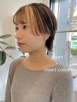 ヘアーアイスカルテット(HAIR ICI QUARTET)&nbsp;ショート薄めバングインナーカラー横顔美人