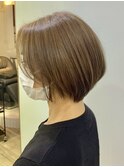 白髪ぼかし脱白髪染め似合わせショートボブ40代50代60代