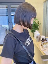 スニュウ(snuw)&nbsp;切りっぱなしボブ小顔カットグレージュミルクティ