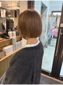 大人ショートボブ丸みショートカットマッシュショート前髪あり