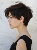 ☆ホワイトグレージュミニウルフデジタルパーマチェリーブラウン