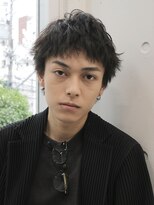 バイフィフス 原宿/表参道(by fifth)&nbsp;原宿メンズマッシュウルフ無造作シャドウパーマツーブロック黒髪