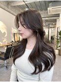 ミディアムレイヤー ハッシュカット 韓国ヘア レイヤー