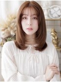春カラーブリーチなし小顔ミディアムレイヤーa上尾20代30代40代