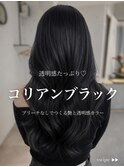 透明感寒色カラー　ブリーチダブルカラーコリアンブラック