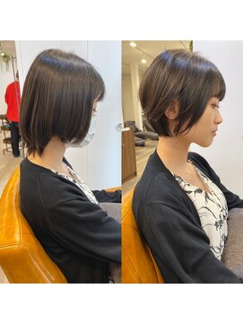 トゥーナ 表参道(tona) 30代40代50代60代ショコラベージュ ボブルフ ベビーバング