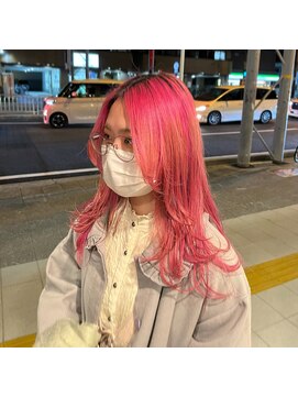 トーナイフラップ 関目店(TONAI flap) ロングレイヤー×ピンクヘア
