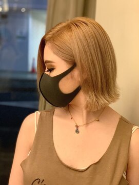 アニュー ヘア アンド ケア(a New hair&care) 艶感♪髪質改善カラー大人可愛いミルクティーベージュボブウルフ