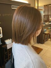 ナナナパレナ 梅田店(nanana parena) ショコラアッシュ縮毛矯正で艶さら切りっぱなしボブ♪