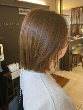 ナナナパレナ 梅田店(nanana parena) ショコラアッシュ縮毛矯正で艶さら切りっぱなしボブ♪