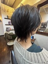 ラフ(RaF*) ダークグレージュ上品ショートウルフアッシュブラック