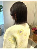【小岩井美希】艶感暗髪グレージュ/小顔ライン/大人ぷつっとボブ