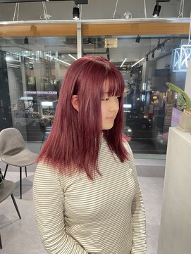 ファイブバイジエクト 堀江(FIVE by The Ect) ピンクカラー　ブリーチカラー　ピンクパープル　初カラー