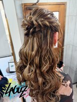 ラグズ 茅ヶ崎(LAGUZ)&nbsp;【ヘアセット】華やか編み込みハーフアップ+ウェーブヘア 茅ヶ崎