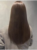 ナチュラル上品なツヤ感ストレートロング/ブラウン/縮毛矯正