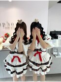 お揃いでかわいいりんごちゃんヘア♪