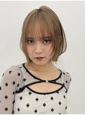 くびレイヤーボブルフネビージュ小顔ワンレンこなれミディ