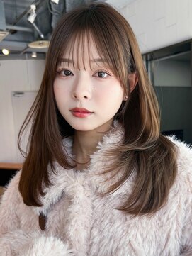 アイティーバイアルバム 藤沢店(IT by ALBUM) ロング顔周りレイヤー韓国ヘアココアベージュ_F1278