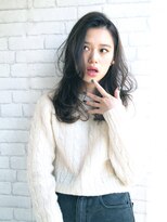 ナヌーク シブヤ(nanuk shibuya) サイドパートのかき上げクールヘア◇黒髪に近いダークアッシュ☆