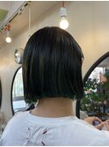 パッツンボブインナーグリーン