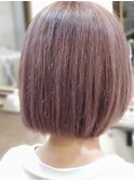ピンクベージュミニボブ