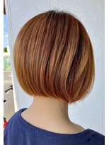 フリー(Free)&nbsp;20代30代40代丸みショート　ショートボブ　暖色系カラー