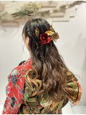 成人式フィッシュボーンダウンスタイル