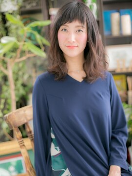 カバーヘア イヴ 戸頭店(COVER HAIR EVE) オン眉ラフ波巻きくせ毛風小顔ダークアッシュc5戸頭20代30代40代