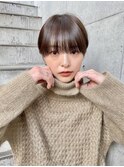ショートボブパーマ20代30代40代イヤリングカラー大人可愛い