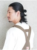 ハーフアップ × スパイラルパーマ
