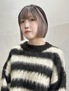 サクラ オモテサンドウ(SAKURA) フェイスフレーミンググレー×切りっぱなしボブ×ぱっつん前髪