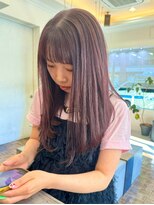ヘアーアイスカルテット(HAIR ICI QUARTET) ブリーチなし透明感ピンクロングストレート