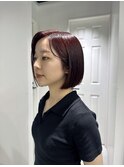 ミニボブ   ワインレッド   レッドカラー