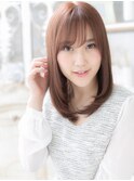 小顔ピンクベージュ艶カラーエアストレートc5上尾20代30代40代