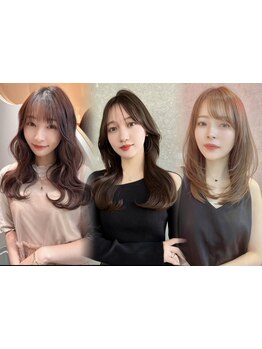 韓国風前髪と顔周りで小顔に！上品さと華やかさを併せ持つ顔周りレイヤーも好評◎[レイヤーカット/仙台]